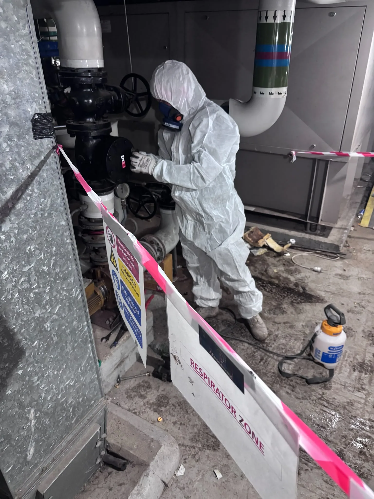 Asbestos artex removal from concrete soffit in Notting Hill